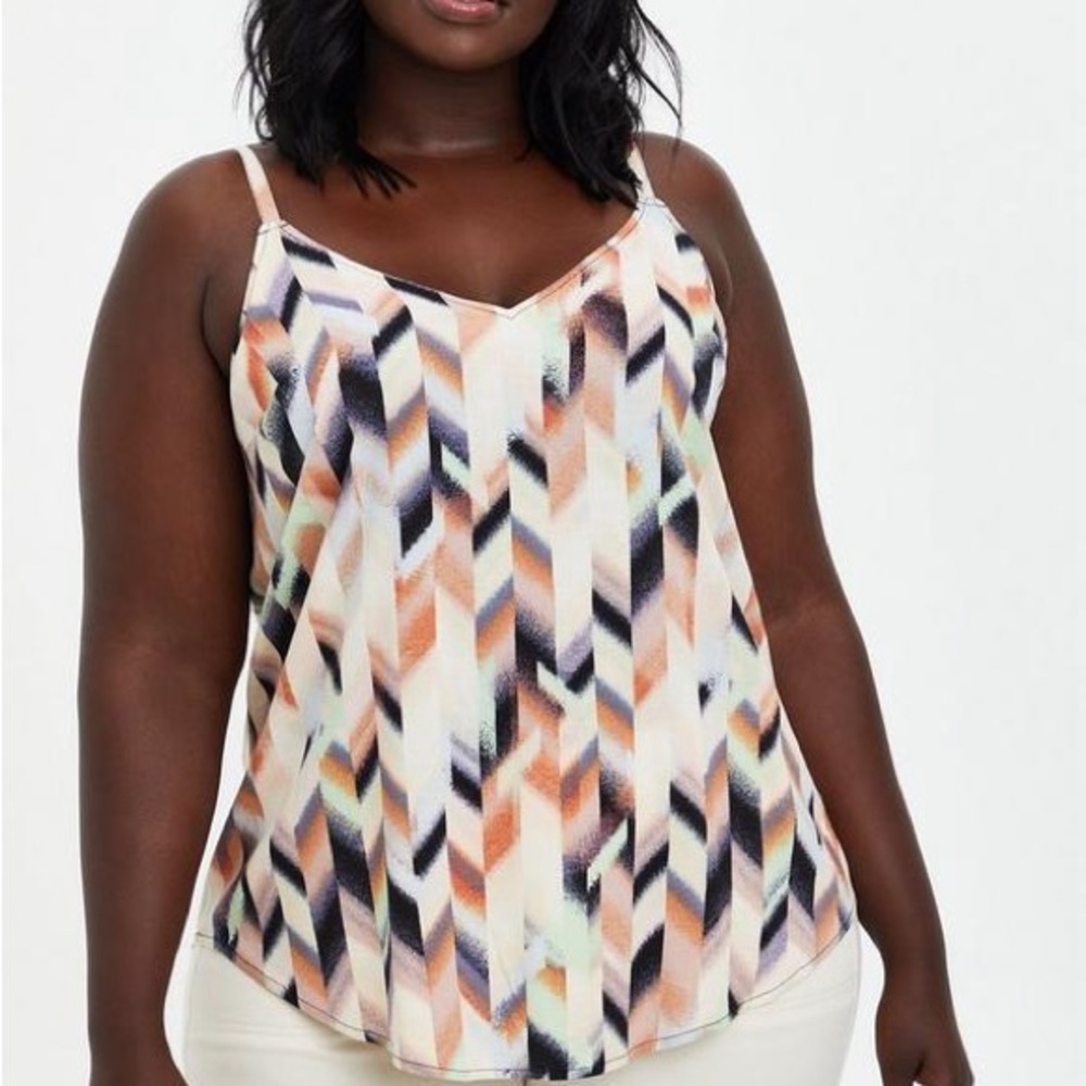 Torrid Geometric Print Cami Tank Top Multicolor Rayon Stretch Size 2xlarge
